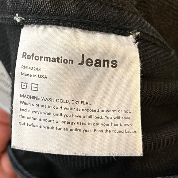 Reformation Marine Jeans in Black Size 26 - Picture 15 of 16